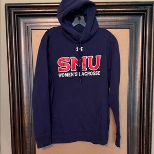 SMU Lacrosse Under Armour Navy Hoodie with SMU Logo